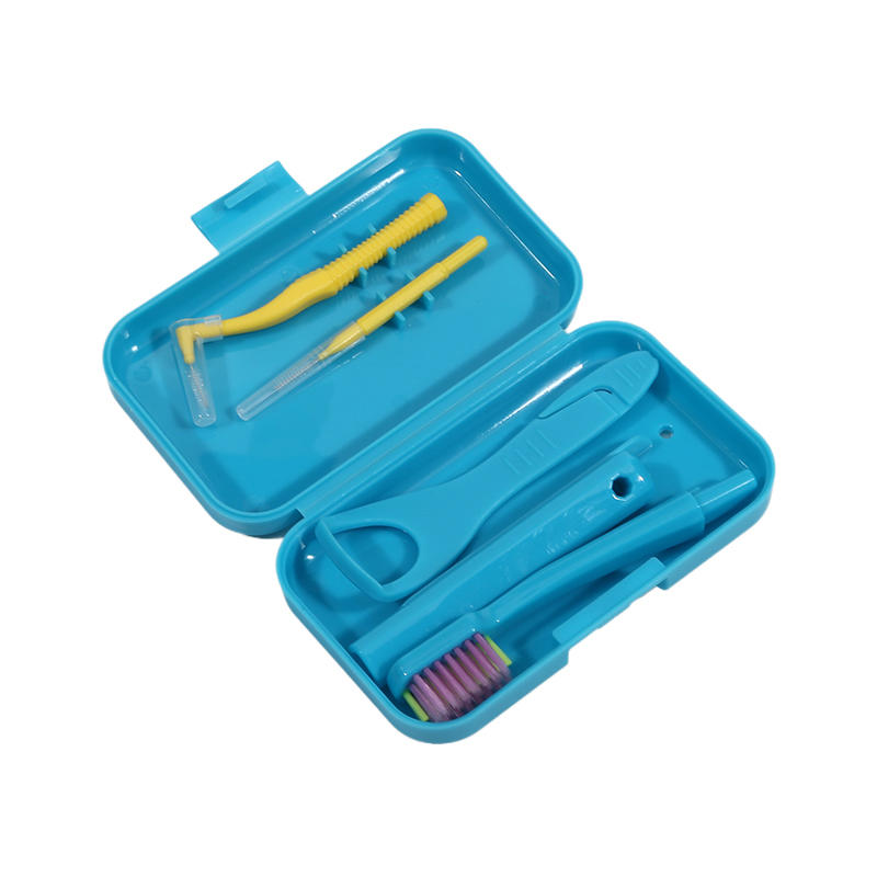 Truse de îngrijire pentru curățarea dentară Truse portabile de curățare orală de călătorie Periuță de dinți detașabilă Periuță interdentală Cutie de depozitare pentru racletă pentru limbă