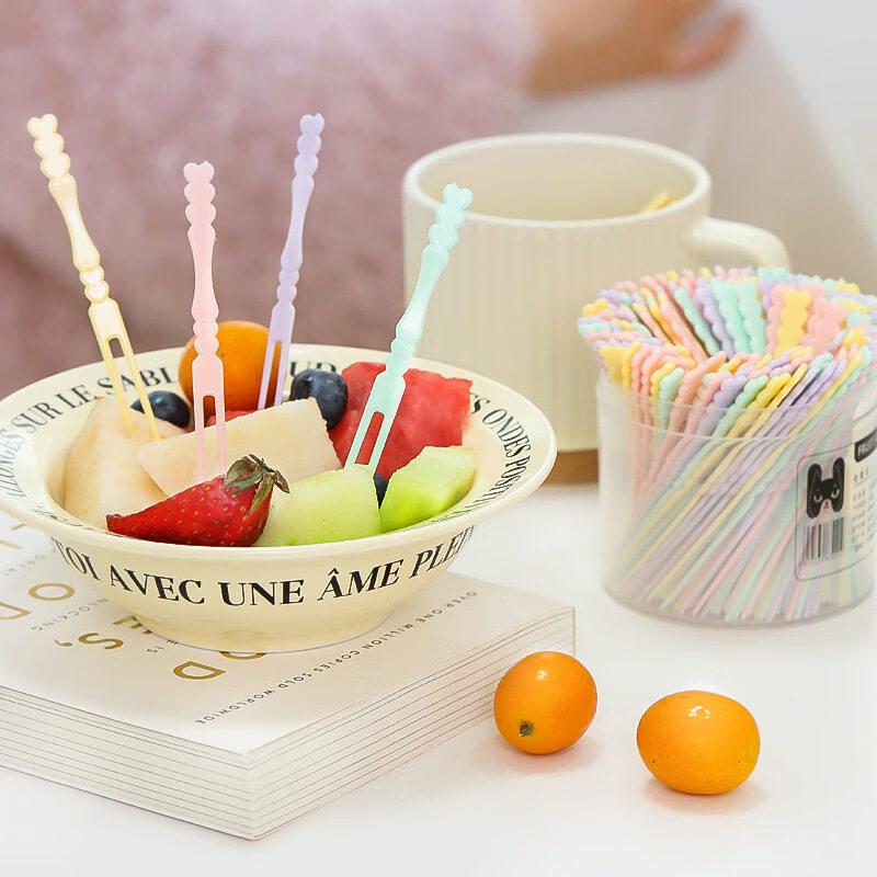 ZISIZ Disposable Food-Grade Plastic Fruit Forks