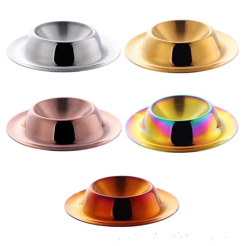 Tragbare Runde Eierbecherhalter aus Edelstahl Roségold Eiertablett Frühstückseierbecher Dessert Eisbecher Küchenwerkzeuge