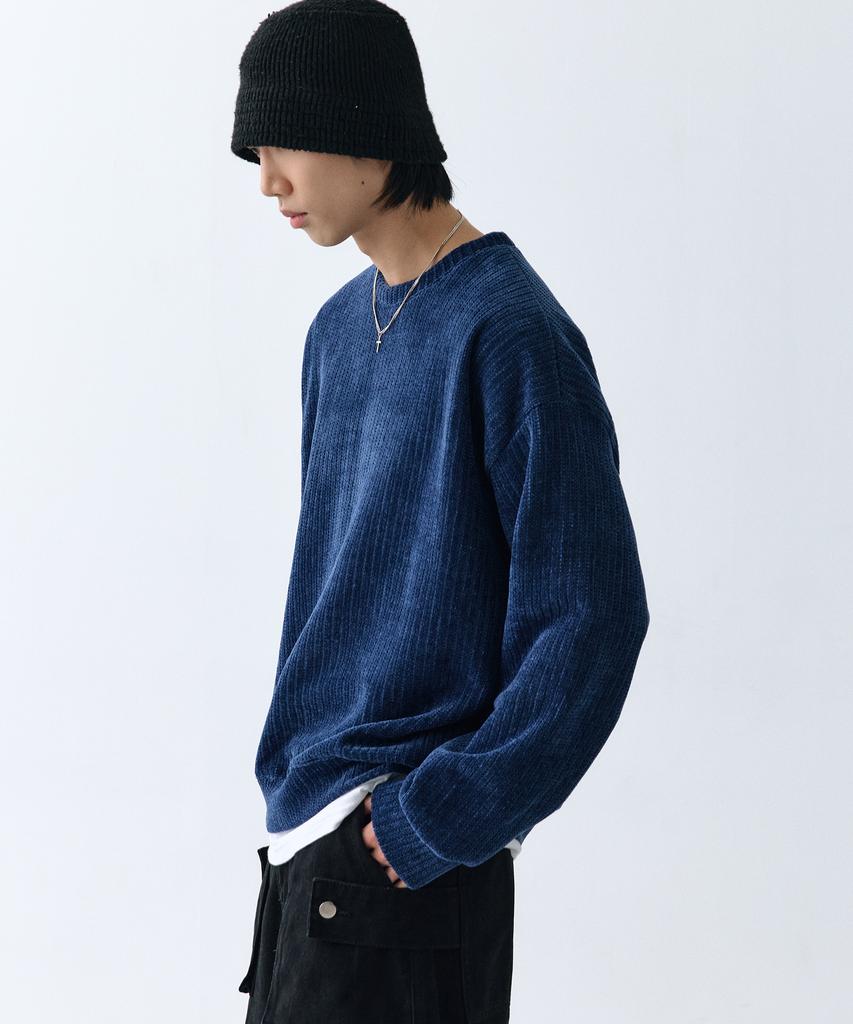 LXT Soft Velour Corduroy Sweatshirt [Deep Blue]