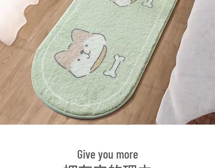 Cartoon Style Bedside Rug: Bay Window Foot Pad, Lazy Sofa Floor Mat, Dirt-Resistant, Easy-Clean Carpet for Living Room
