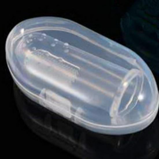 Mjuk Silikon Baby Finger Tandborste & Tungskrapa