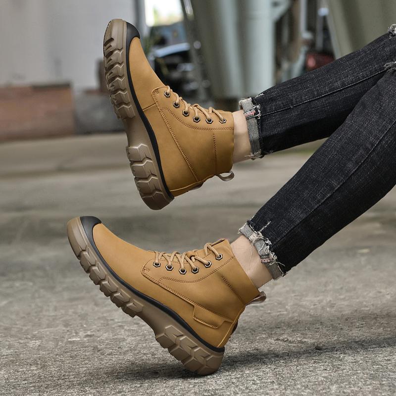 Fashion Men's genuine leather boots High quality minimalist and comfortable style Outdoor leisure street autumn and winter shoes