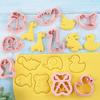 8Pcs Animals Cookie Mold Set Cartoon Cookie Stamp Fondant Cake Decoration Tools 3D Hand Pressure Plastic