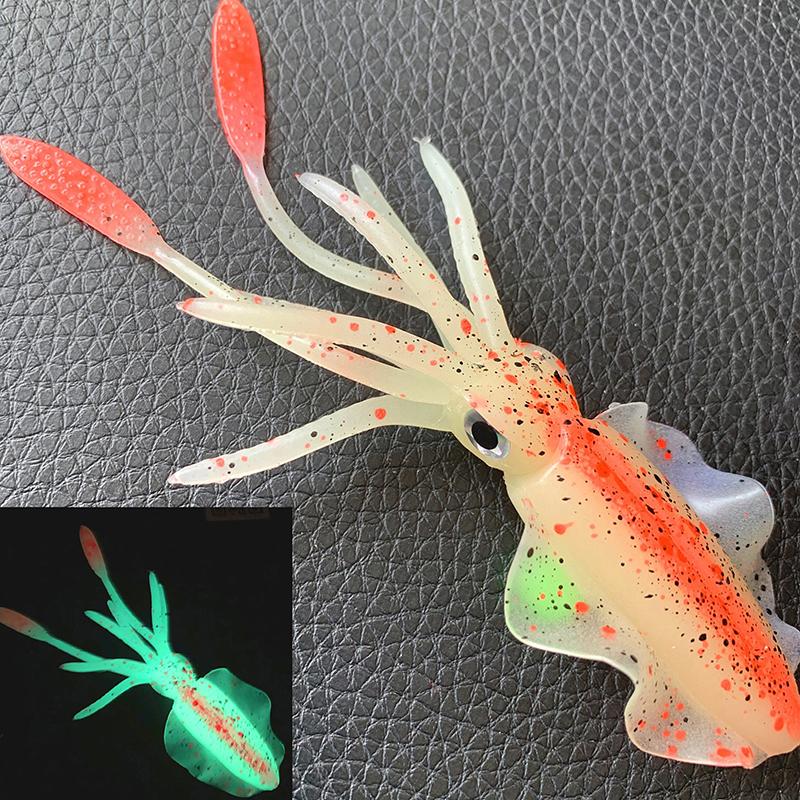 Isca de pesca macia para lula, isca luminosa/uv para lula, isca de pesca para pesca marítima, isca wobbler