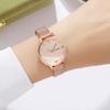 SKMEI Quartz Mesh Stainless Rose Watch Women's Wristwatch, Simple, Ultra-Thin Movement, Stylish, Waterproof, Business, Strap, Steel, White, Gold,