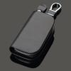 Black/Brown Smart Car Key Case Remote Leather Housing Anti Scratch Cover Bag Pouch Key Protector Auto Accessories 9.5*5.5*2.5cm