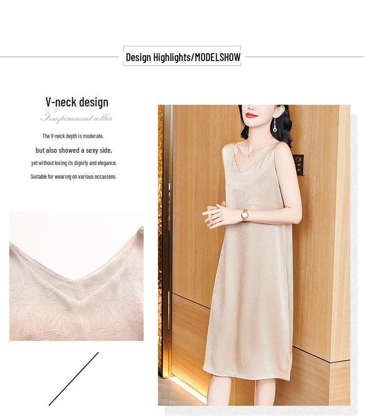 Damen Midikleid aus Satin mit V-Ausschnitt - Kollektion Frühjahr 2025