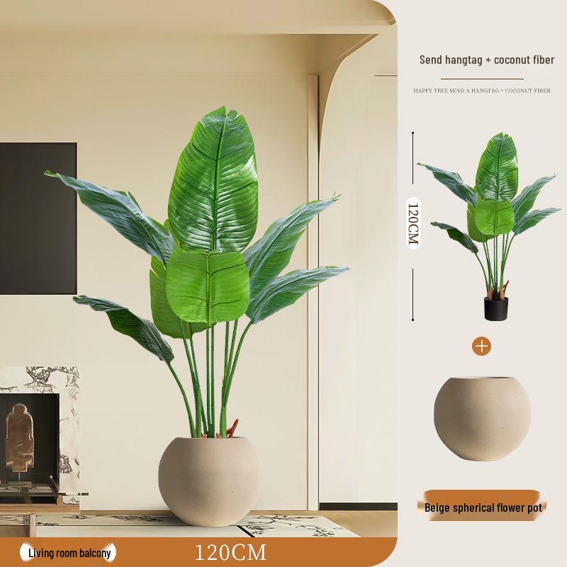 Large Faux Bird of Paradise Tree - Indoor Living Room Floor-Standing Luxury Green Plant Decor