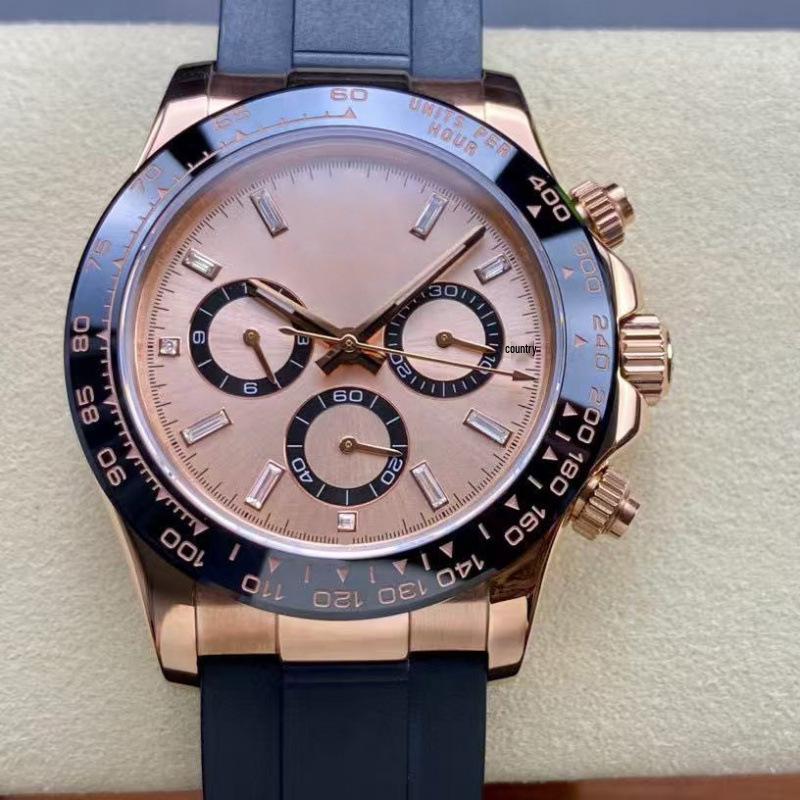 Rolex Daytona 40mm Diamond-Inlaid Multifunctional Automatic Mechanical Men's Watch.