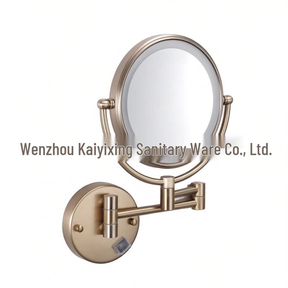 Wall-Mounted LED Vanity Mirror with Magnification and Retractable Arm
