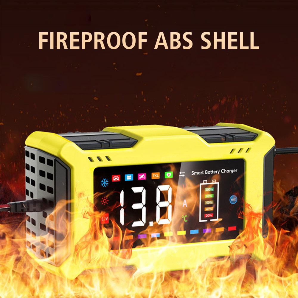 14.6V/12V 6A Car Battery Charger For Lead Acid / Lithium Iron Battery Fast Power Charging 110V/240V Input Universal EU US Plug Pulse Repair 90W