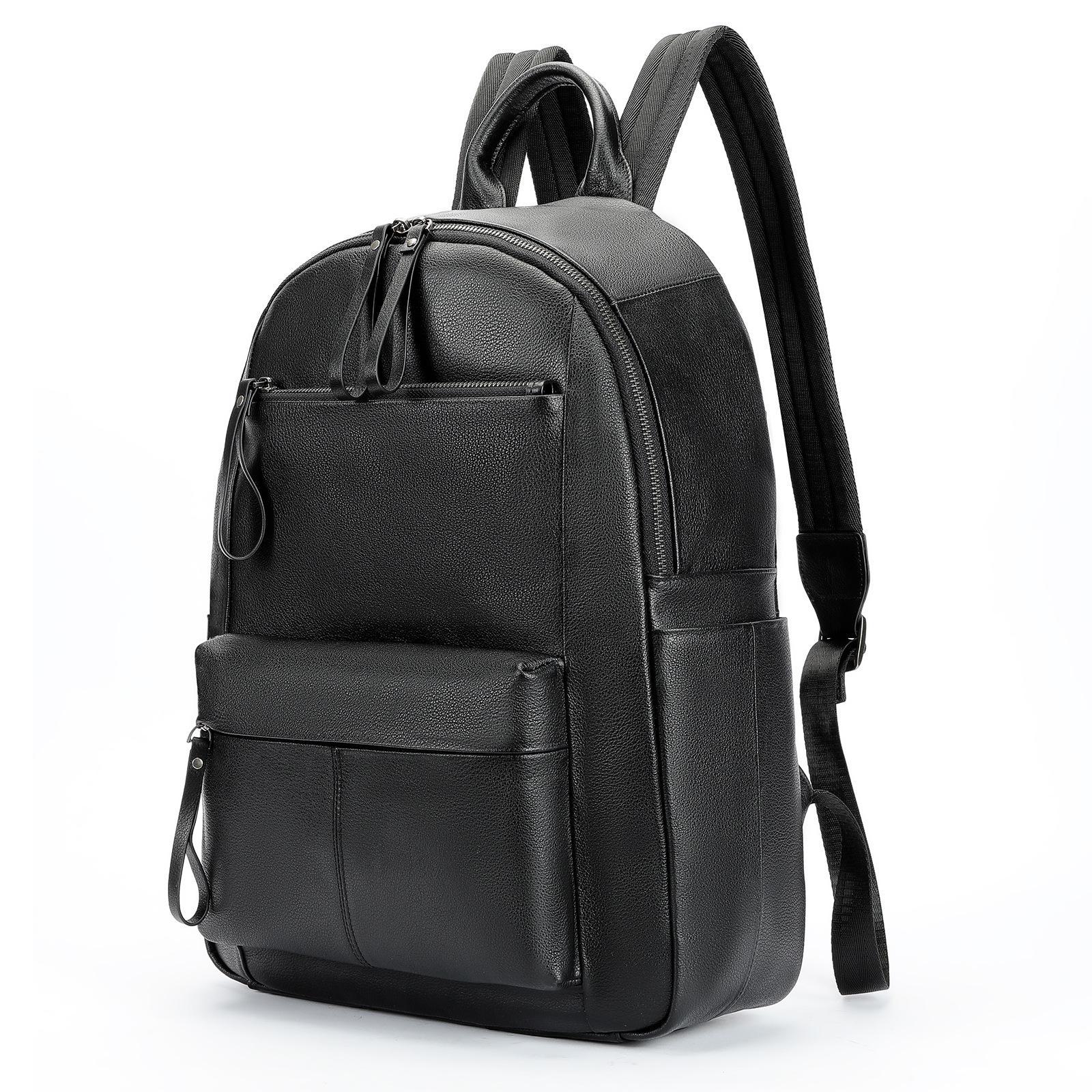 

Мужской рюкзак ручной работы Marant из натуральной кожи - повседневная деловая сумка для школы, путешествий и ноутбука из коровьей кожи чёрный