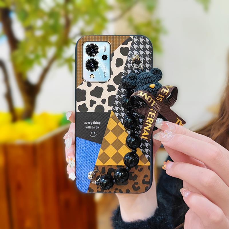 Soft Case Bear Bracelet Phone Case For ZTE Blade V40 Pro Anti-knock Silicone Dirt-resistant Back Cover Simplicity Cute