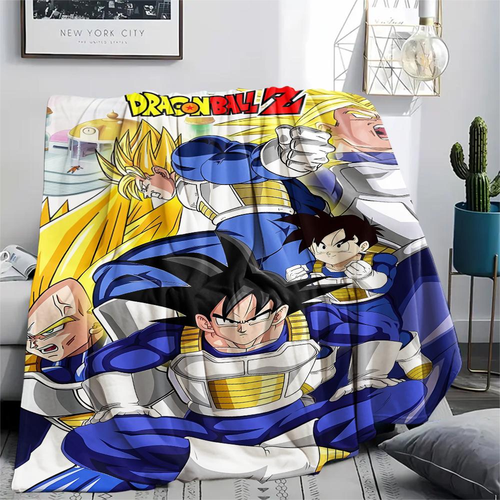 Coperta in Flanella con Stampa Personaggi Dragon Ball, Alta qualità Confortevole per Tutte le Stagioni, Arredamento per la Casa, Calore e Comfort, Perfetta per Regali di Natale