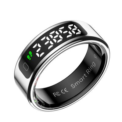 Wireless Charging Smart Ring Multi Sports Modes Fitness Tracker 5ATM Waterproof Sleep Blood Oxygen Heart Rate Monitoring Step Count Smart Ring