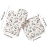 2Pcs Cotton Linen Microwave Oven Gloves Heat Resistant Anti-Scalding Oven Mitts and Pot Holders Heat Insulation Easy-To-Clean