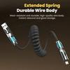 240W Coiled 4 In 1 Fast Charging Cable,USB A/C To USB C/L,Multi Functiona Retractable Cord for iPhone 17/16,Samsung Galaxy S25