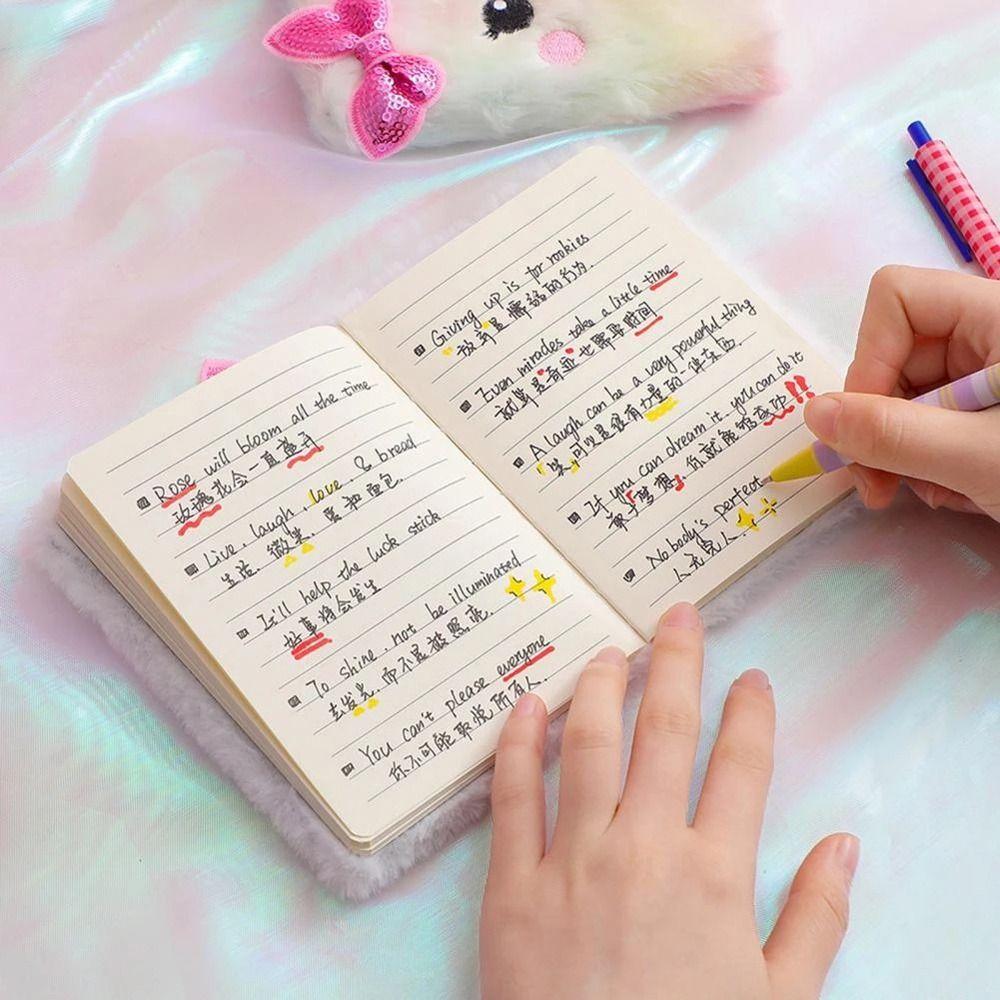 Daily Planner Note Book Office Supplies Journal Book Note Pad Cat Plush Notebook Diary Book
