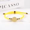 Stainless Steel Multi-Color Adjustable Bracelet with Round Tag for Laser Engraving, 15mm Hole