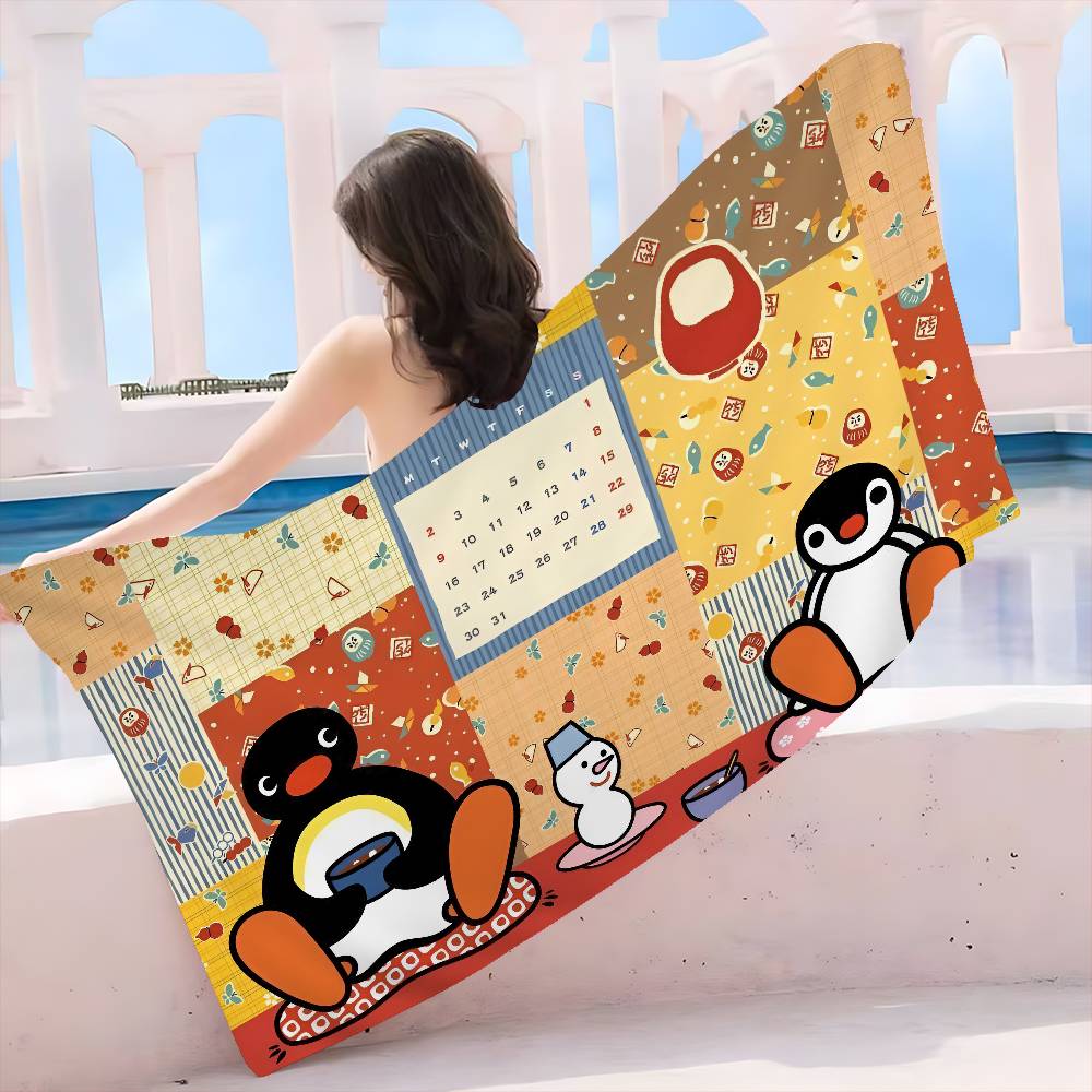 Kreskówka P-Pingu P-Pingwin Film Anime Ręcznik Plażowy do Pływania Miękki Chłonny Myjka Prezenty dla Dzieci na Podróż Kemping Siłownię