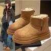 Snow Boots, Women's Cotton Shoes, Fleece and Thickened New Retro Short Boots and Thick-soled Shoes