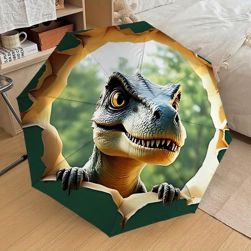 

1pc Dinosaur, Prehistoric Fashionable Automatic Opening/Closing Folding Umbrella with 8 Iron Bones, Plastic Handle yy251015004