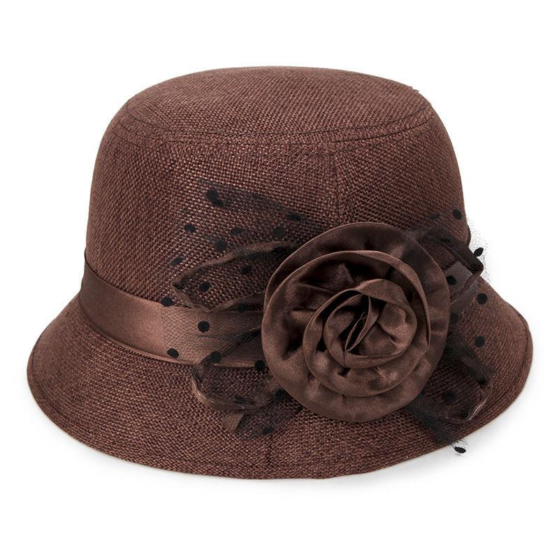 Elegante Cappello da Sole in Organza Traspirante da Donna, Stile Dea con Design Floreale e Pois, Protezione Solare Estiva per Esterno