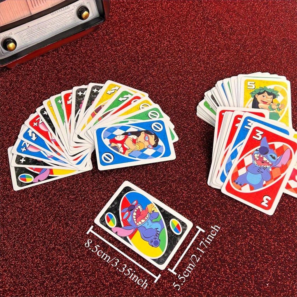 108pcs Stitch Family Game Cards - Officially Licensed 2-10 Player Party Card Game with Colorful Numbered Cards for Family Game Night