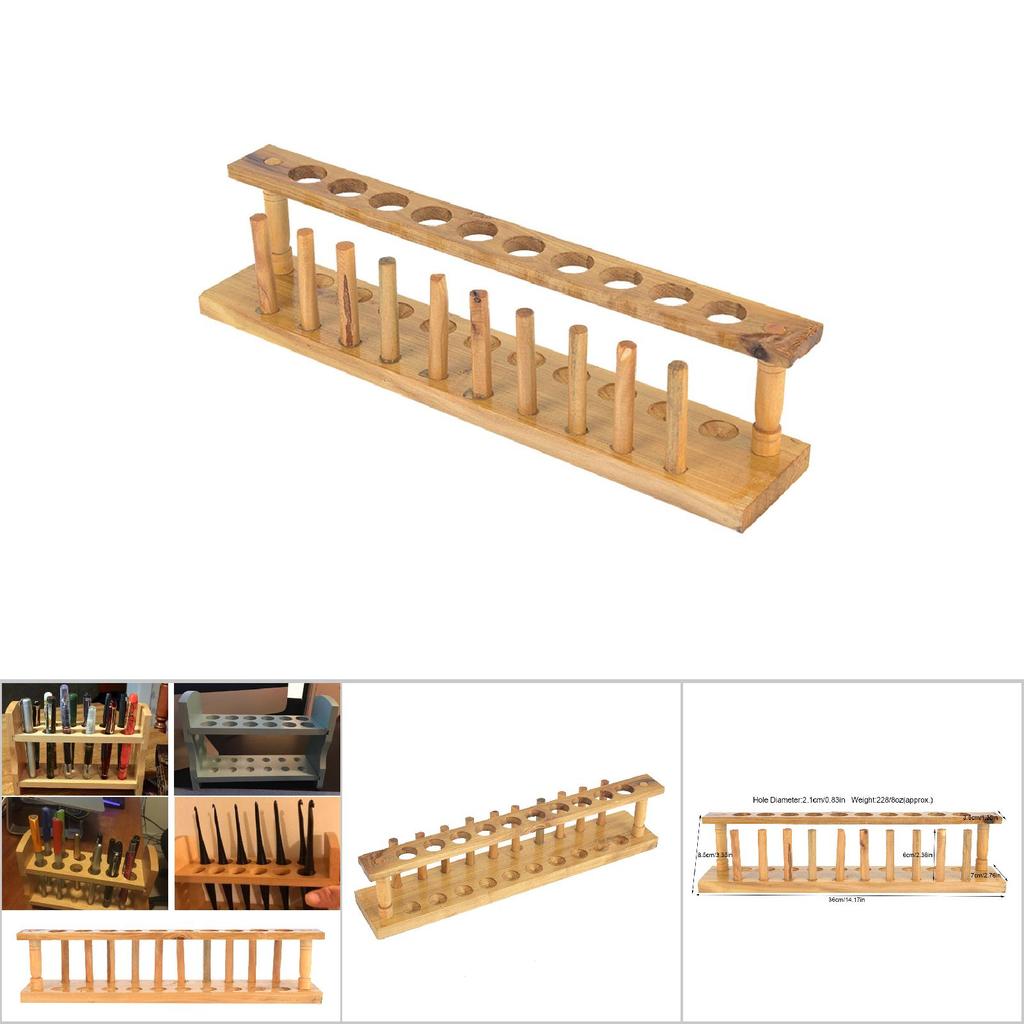 Durable and Strong Wooden 6 8 10 12 Hole Test Tube Stand Chemical Laboratory Tool