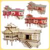 Diaojiaolou 3D Wooden Jigsaw Puzzle - Handmade DIY Educational Building Blocks for Kids.
