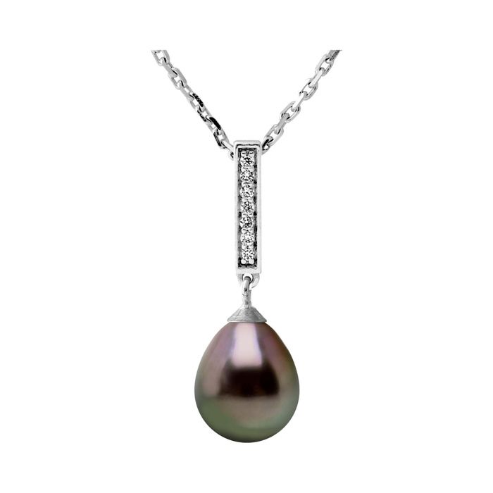 Collier - PEARLS & COLORS - Pearls & Colors - Perle de culture de Tahiti 8-9 mm - Argent 925 - Qualité A+