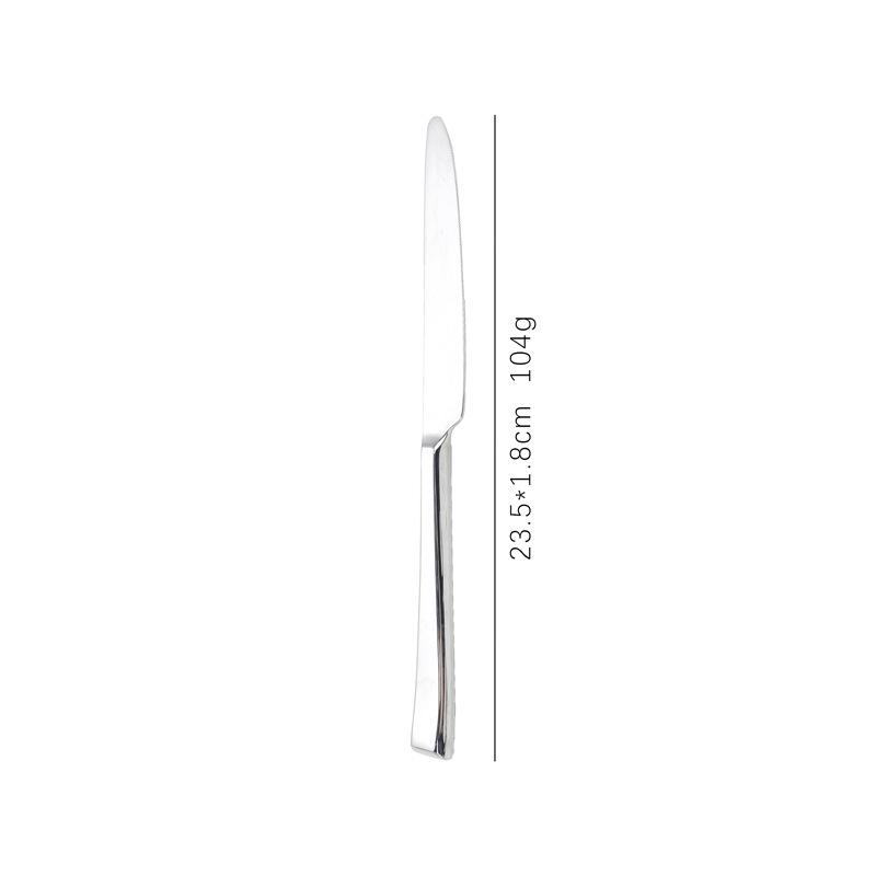 304 Stainless Steel Western Cutlery: Angled Handle Steak Knife, Dessert Spoon, and Fork Set