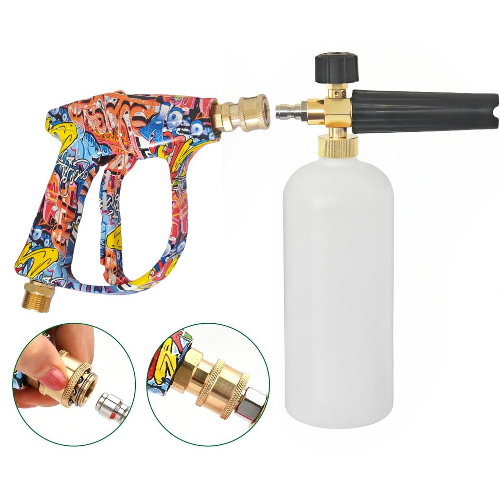 High Pressure Street-art-themed Washer Water Gun for Car Cleaning Hose Connector For Karcher Nilfisk Lavor Bosch