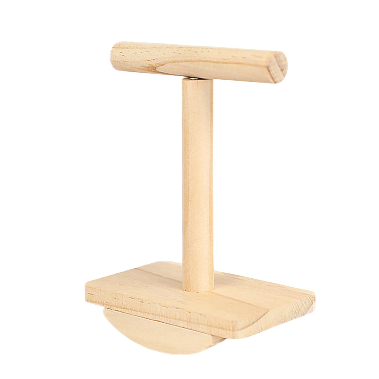 

Parrot Rocking Stand Bird Toy Prickly Ash Wood Interactive Spinning Perch for Small to Medium Parrots S