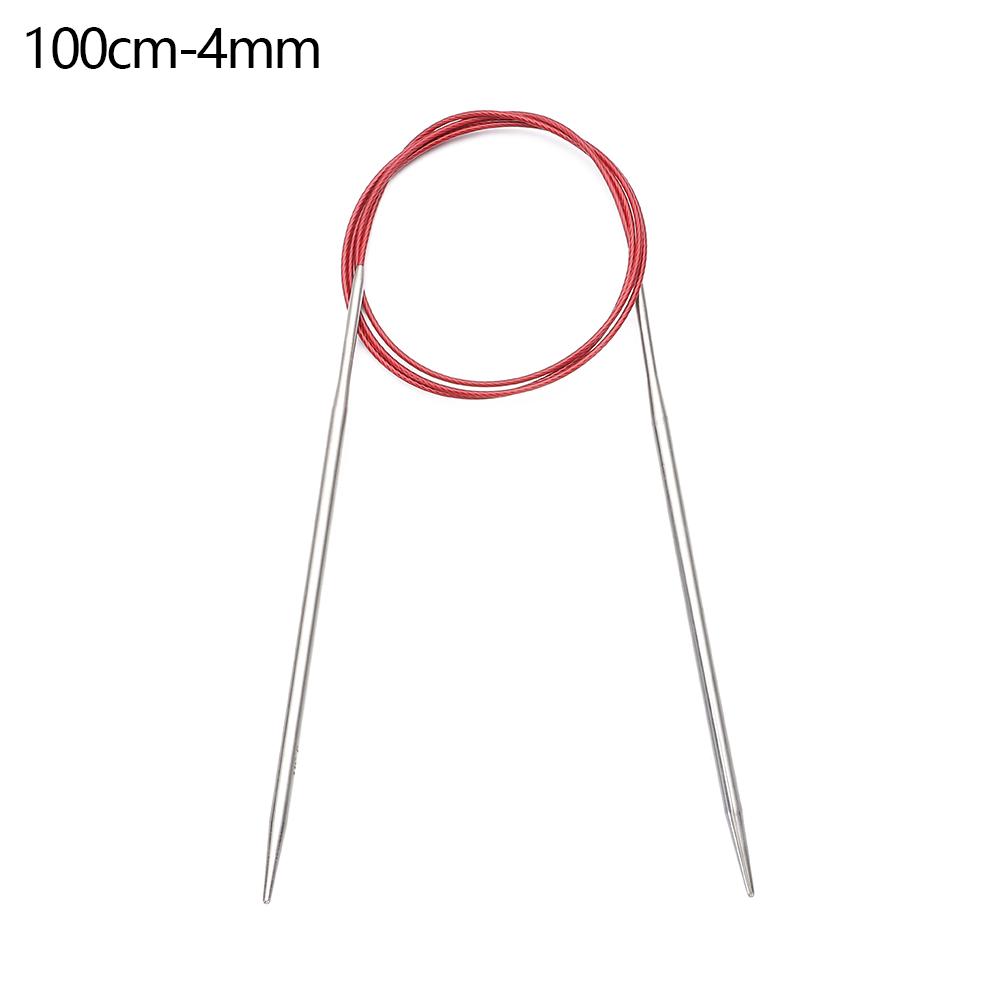 80/100cm Stainless Steel Circular Needle Round Weaving Knitting Needles Handmade Crochet Hook DIY Crafts Household Sewing Pins