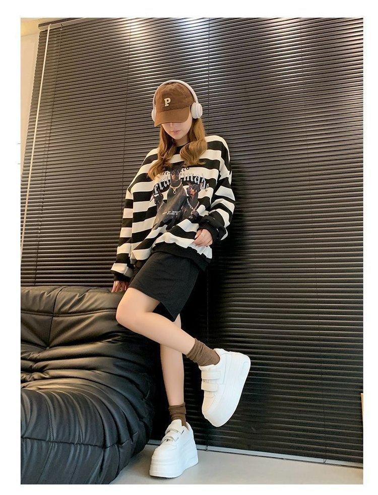 Soft Leather Thick-soled White Shoes for Women Increase Their Inner Height 2025 New Spring Women's Small People Show Their Height Casual Leather Singl