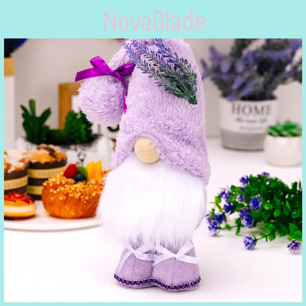 Lila Lavendel Docka Utan Ansikte Dekorativ Figur Plysch Tomte För Mors Dags Firande