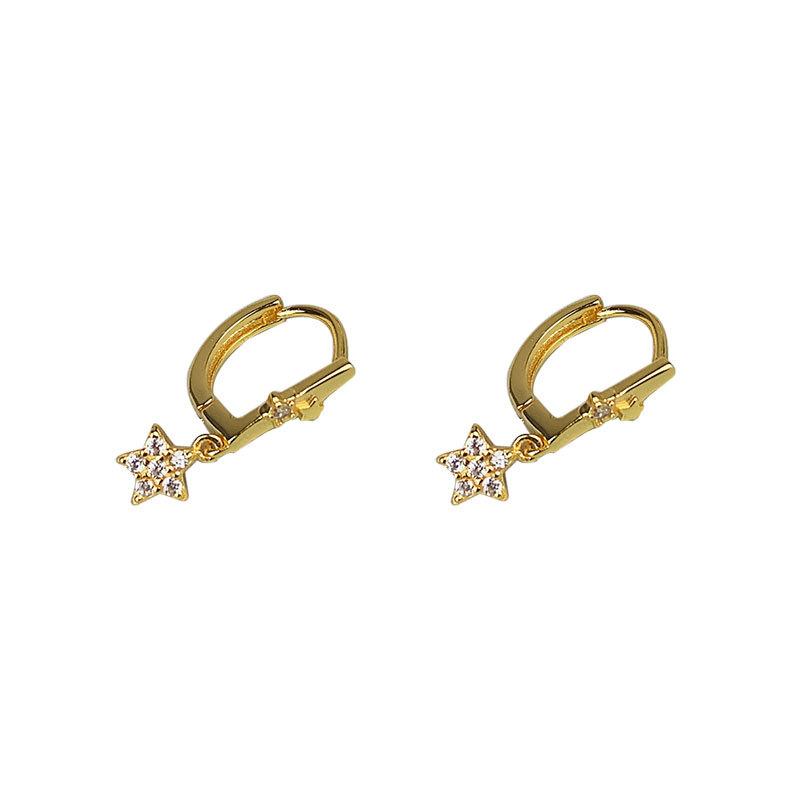 Full Diamond Star Ear Buckle Super Fairy Fresh and Versatile Earrings Simple Korean Version Women