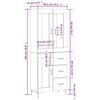 VidaXL Buffet haut Blanc 69,5x34x180 cm Bois d'ingénierie 3198657