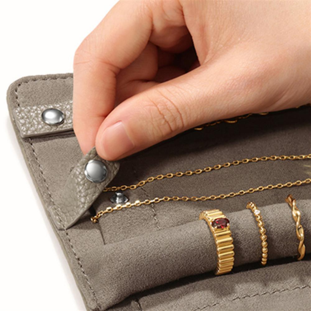 PU-Leder Schmucktasche Halsketten-Rolltasche Reise-Tragbare Schmuckaufbewahrungstasche Ring-Armband-Aufbewahrungs-Rolltasche
