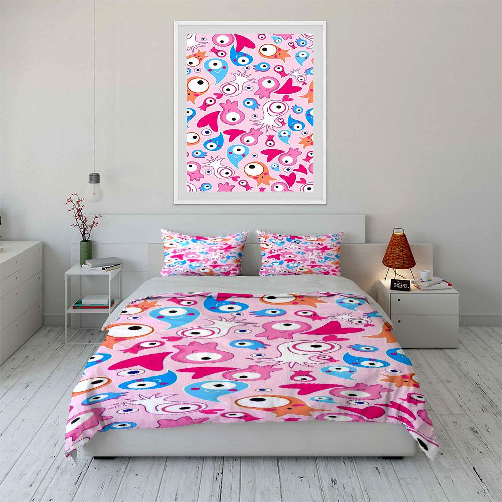 "Whimsical Cyclops Creatures Wonderland" Bedding sets Duvet covers Pillowcases(1* Duvet Cover 2* Pillowcases without duvet insert)