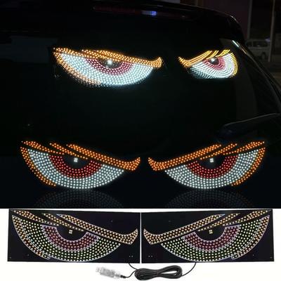 Truck Devil's Eye Light RGB Dynamic Demon Eye Decorative Light Led Display Decor Pixel Panel Windshield USB 5V Multi-Mode Lamp