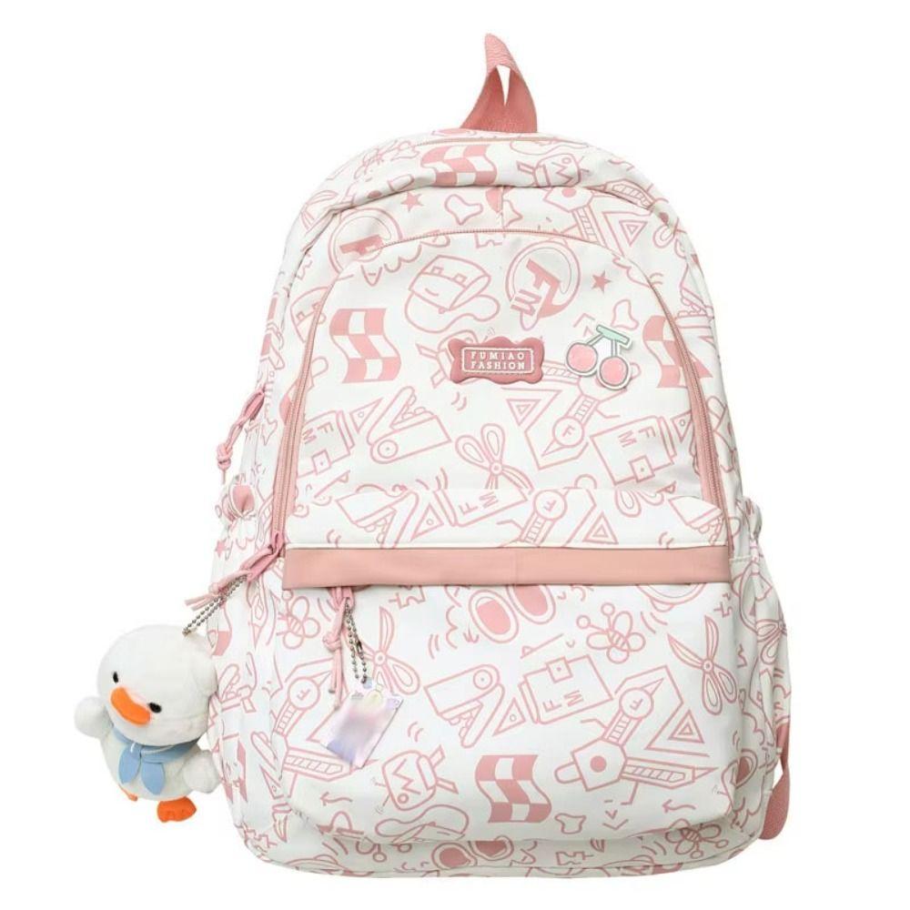 Doodle Students Backpack Graffiti Shoulder Bag Large Capacity School Bag  Travel
