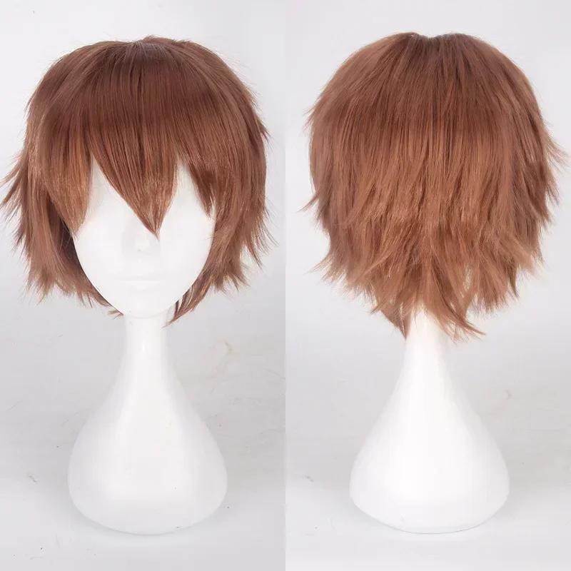 Anime Mystic Messenger 707 Cosplay Synthetic Wig Short Red Orange Heat Resistant Hair Cosplay Wigs