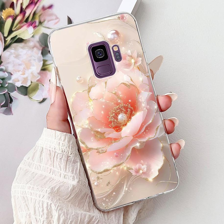 For Samsung Galaxy S9 Case SM-G960F Cover Fashion Flower Soft Slim Back Cover For Samsung S9 Plus S 9 GalaxyS9 S9+ SM-G965F Capa