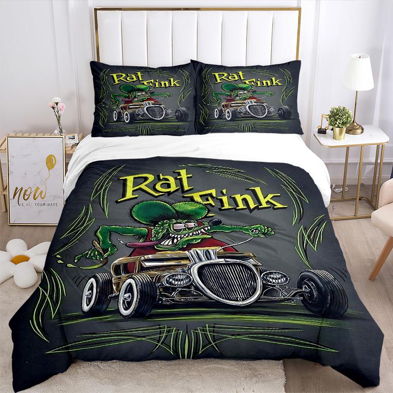 Rat Fink Hot Rod Art Print 3Pcs Bedding Setduvet Cover With 2 Bedropillowcase Home Birthday Gift