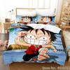 One Piece Luffy Boy 3pcs Bedding Set Pillowcase Anime Bedclothes Cartoon 3D Printed Kids Adult Child Boys Quilt Duvet Cover Gift