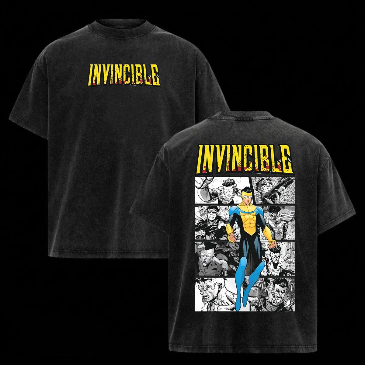 

Invincible Shirt Heavy Cotton Mark Grayson Comic Panels Oversized Graphic Top M