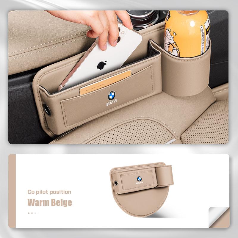 EBGU9 Leather Car Seat Gap Storage Box Cup Holder For BMW X1 X2 X3X5 X4 X6 X7 1 3 5 6 7 Series F40 E60 E90 F10 F15 F20 F30 G20 G30 G38